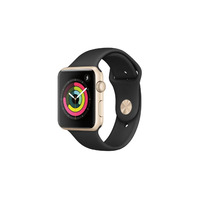 Apple Watch Series 3 (GPS) 38mm Gold Aluminum Case Black Sport Band - Good Grade