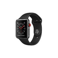 Apple Watch Series 3 (GPS) 42mm Gray Aluminum Case Black Sport Band - Good Grade